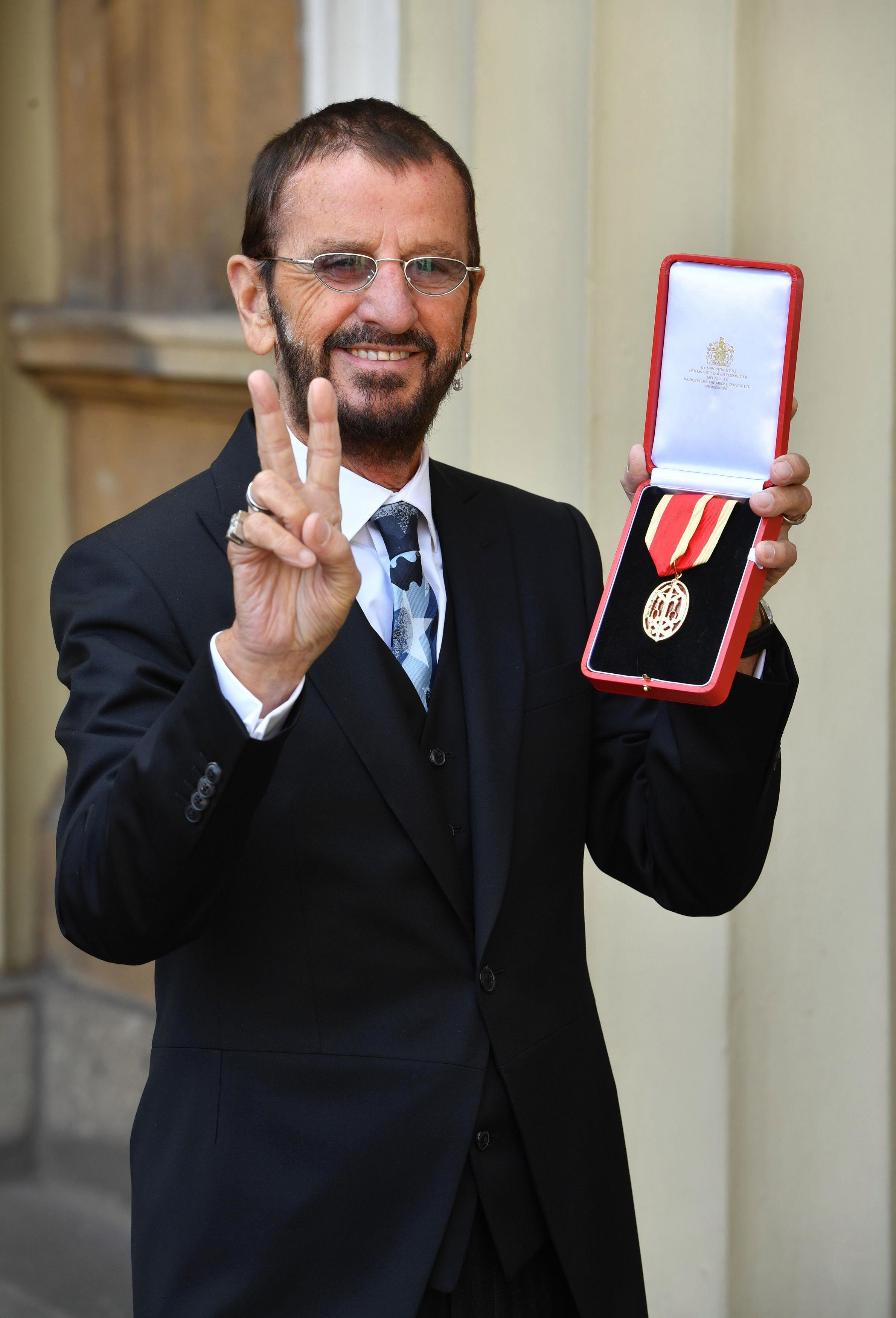  Sir Richard Starkey, also known as Ringo Starr, after he was awarded a Knighthood during an Investiture ceremony at Buckingham Palace, London