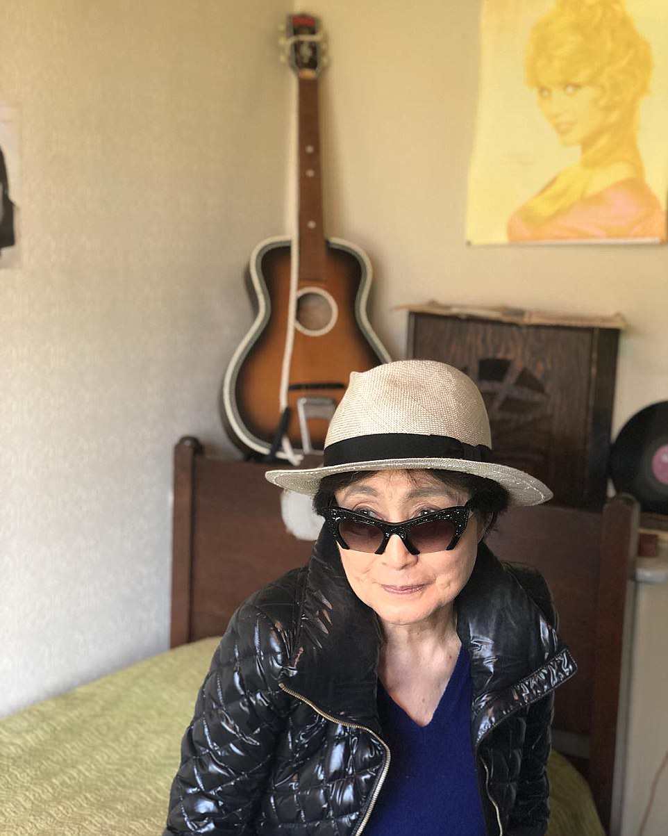 After visiting Mendips, Yoko uploaded this image of herself inside Lennon's old bedroom to Instagram with the caption: 'I feel John here with me...I love you John. Yoko'