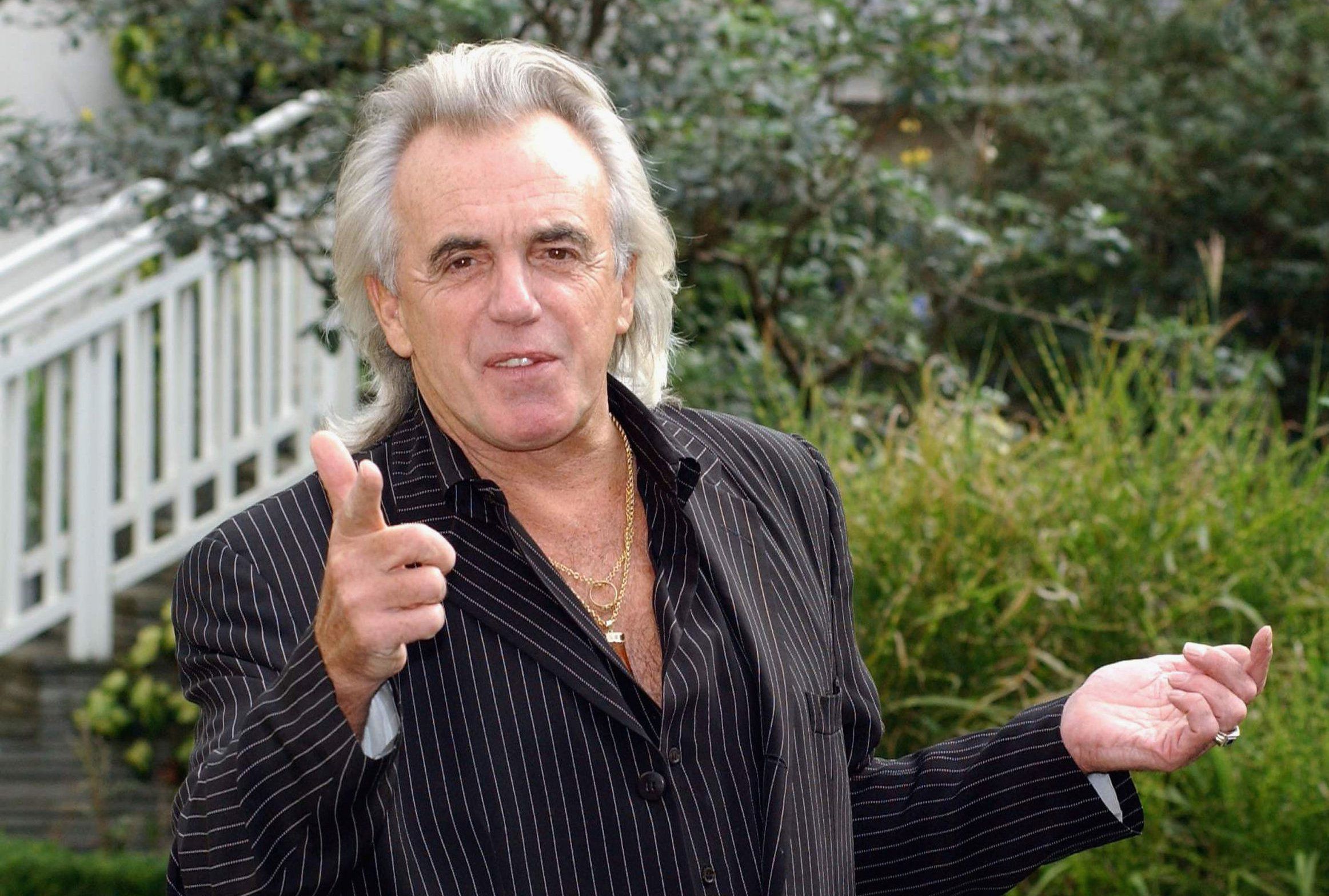 DUBLIN, IRELAND - SEPTEMBER 5: Peter Stringfellow poses as he announces the opening of his first club in Ireland which will be located in the Parnell Centre, September 5 2005 in Dublin, Ireland. (Photo by ShowBizIreland/Getty Images)