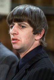 This is a February 9, 1964 photo of Ringo Starr taken backstage at "The Ed Sullivan Show" in New York. (AP Photo/files)