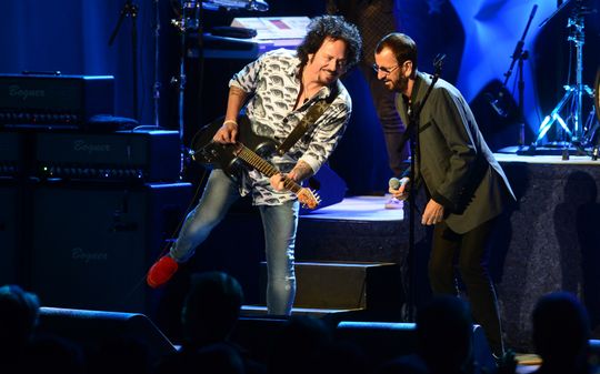 Ringo Starr, right, and Steve Lukather of the All Starr Band perform at the Peace Center in Greenville, South Carolina.