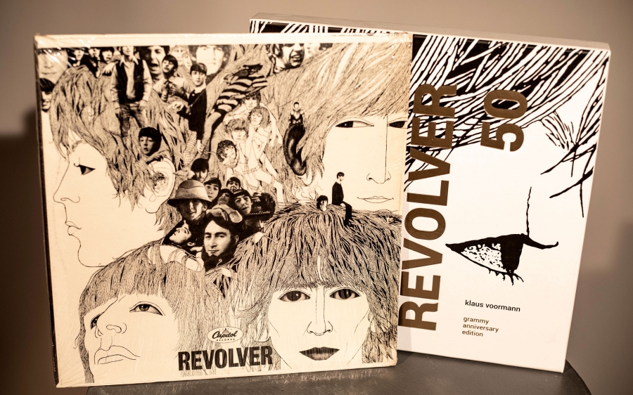 Record covers in pen and ink for the Beatles Revolver 
