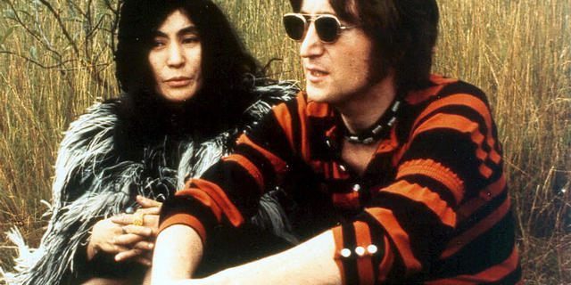 Yoko Ono and John Lennon are shown in 1970.