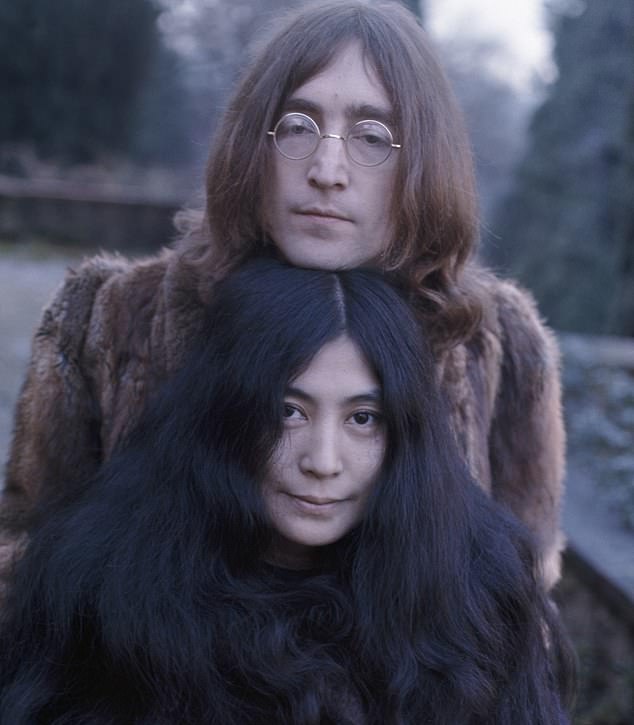 John Lennon became mesmerized by Yoko Ono (pictured in 1968) after she relentlessly pursued him everywhere he went – in person and with letters, a new book claims 