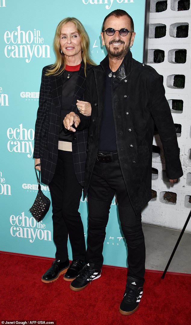 Icon: Ringo Starr, 78, stepped out to support the LA premiere for music documentary Echo In The Canyon on Thursday with his wife Barbara Bach, 71, on his arm