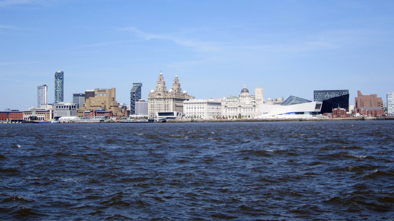 Liverpool as seen from the River Mersey, where Merseybeat gets its name.