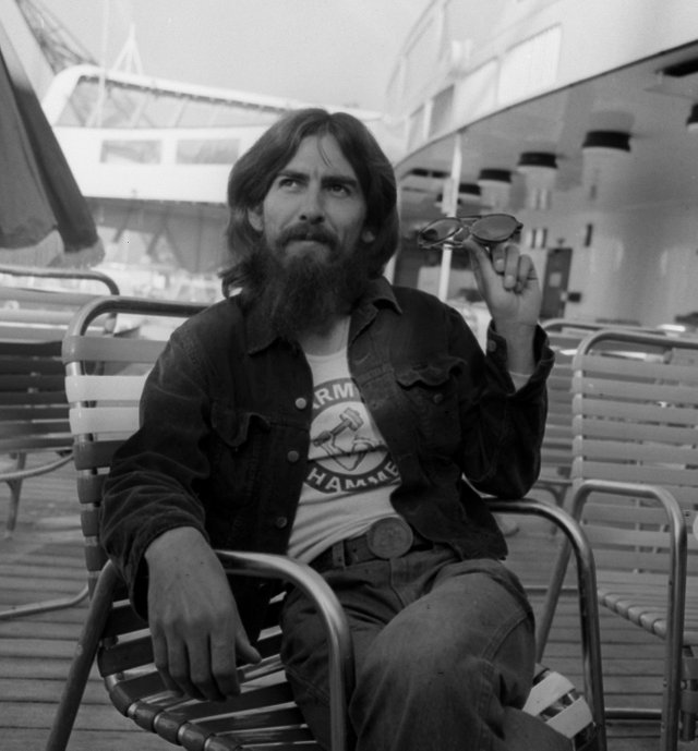 George Harrison on board the QE2 in 1971 