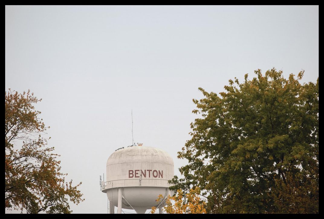 View of Benton water tower