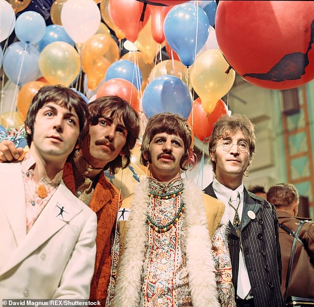 Candid: Ringo Starr said on Thursday that he often asked fellow Beatles star George Harrison for advice when making music (pictured in 1967 with John Lennon and Paul McCartney)