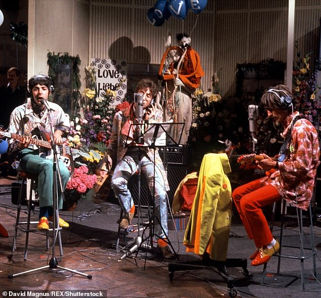 Wow: The recording was discovered in late sound engineer Emerick's home after he died in 2018, and sees The Beatles perform at Abbey Road for the first time before Ringo Starr joined